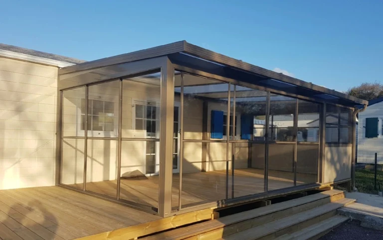 coulissant Habillage terrasse mobil home