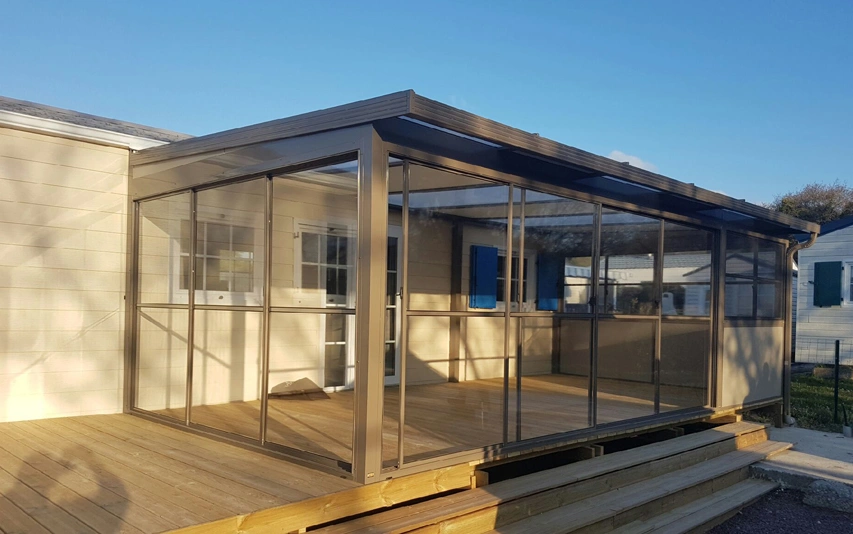 coulissant Habillage terrasse mobil home